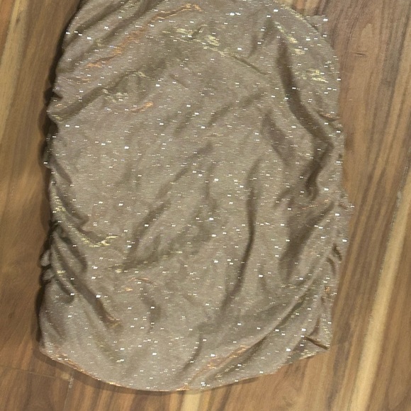 Dresses & Skirts - Gold ruched body on skirt with silver Glitter Skirt